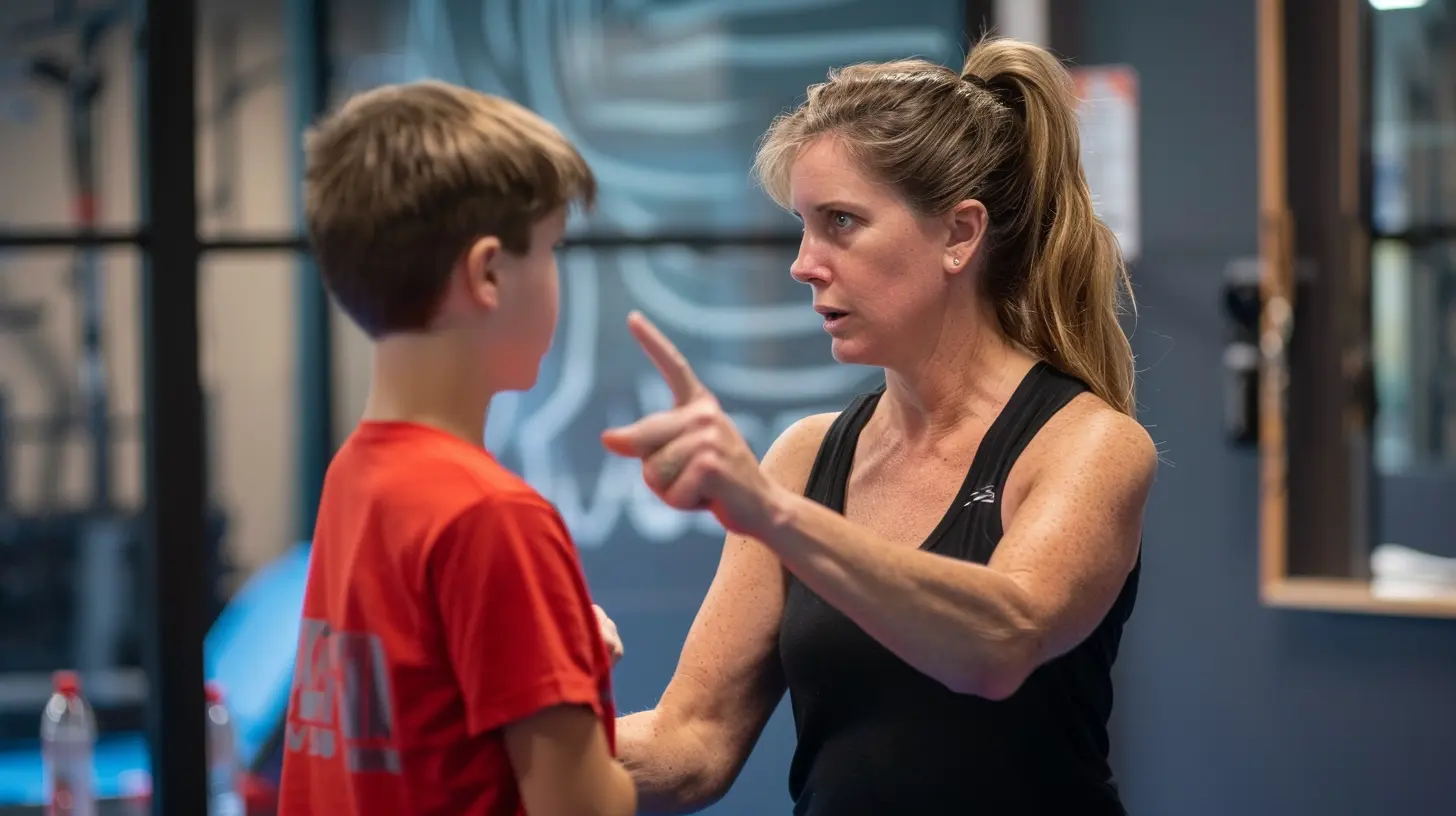 Female Martial Arts Instructor teaching student